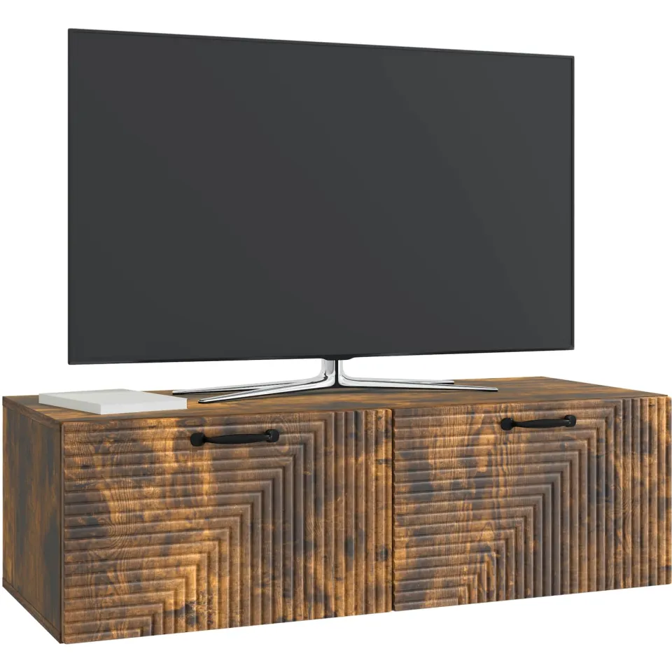 vidaXL Wandbeugel TV-kast Gerookt eiken 98 x 41 x 30 cm Bewerkt hout, foto 3