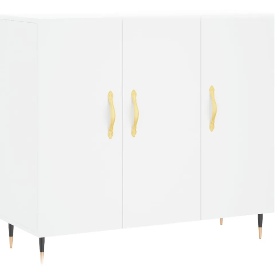 vidaXL Dressoir 90x34x80 cm bewerkt hout wit, foto 3