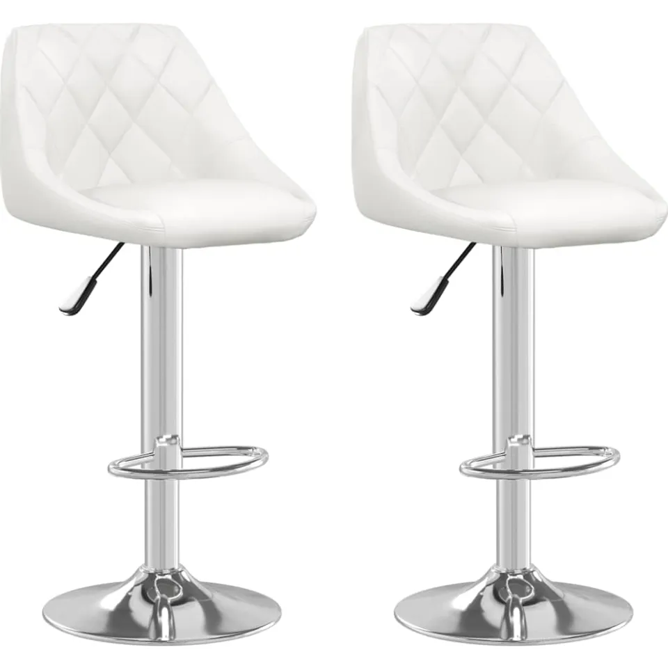 vidaXL Barstoelen 2 st kunstleer wit, foto 3
