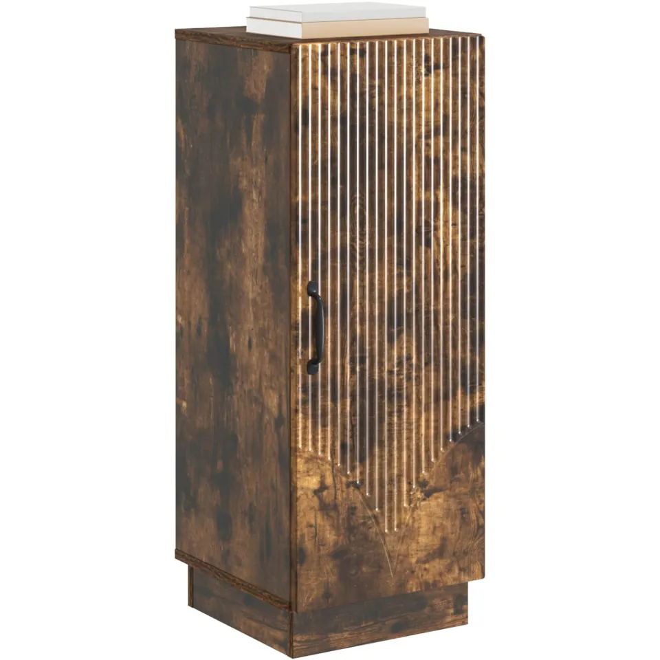 vidaXL Dressoir Gerookt eiken 33 x 34,5 x 87 cm Bewerkt hout Bruin