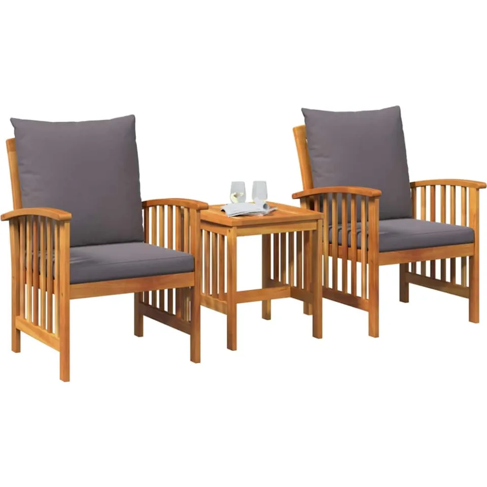 vidaXL Tuinbankenset 3 st Olie naturel Massief Acaciahout Bruin