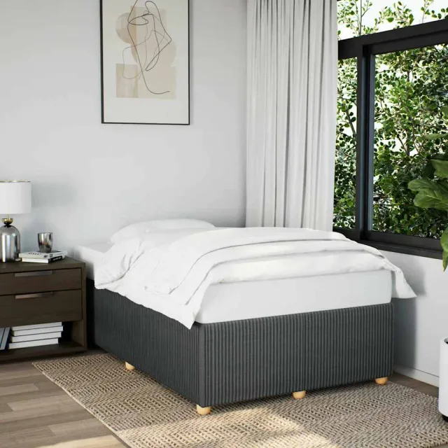 vidaXL Bedframe zonder matras 120x190 cm stof donkerbruin bruin