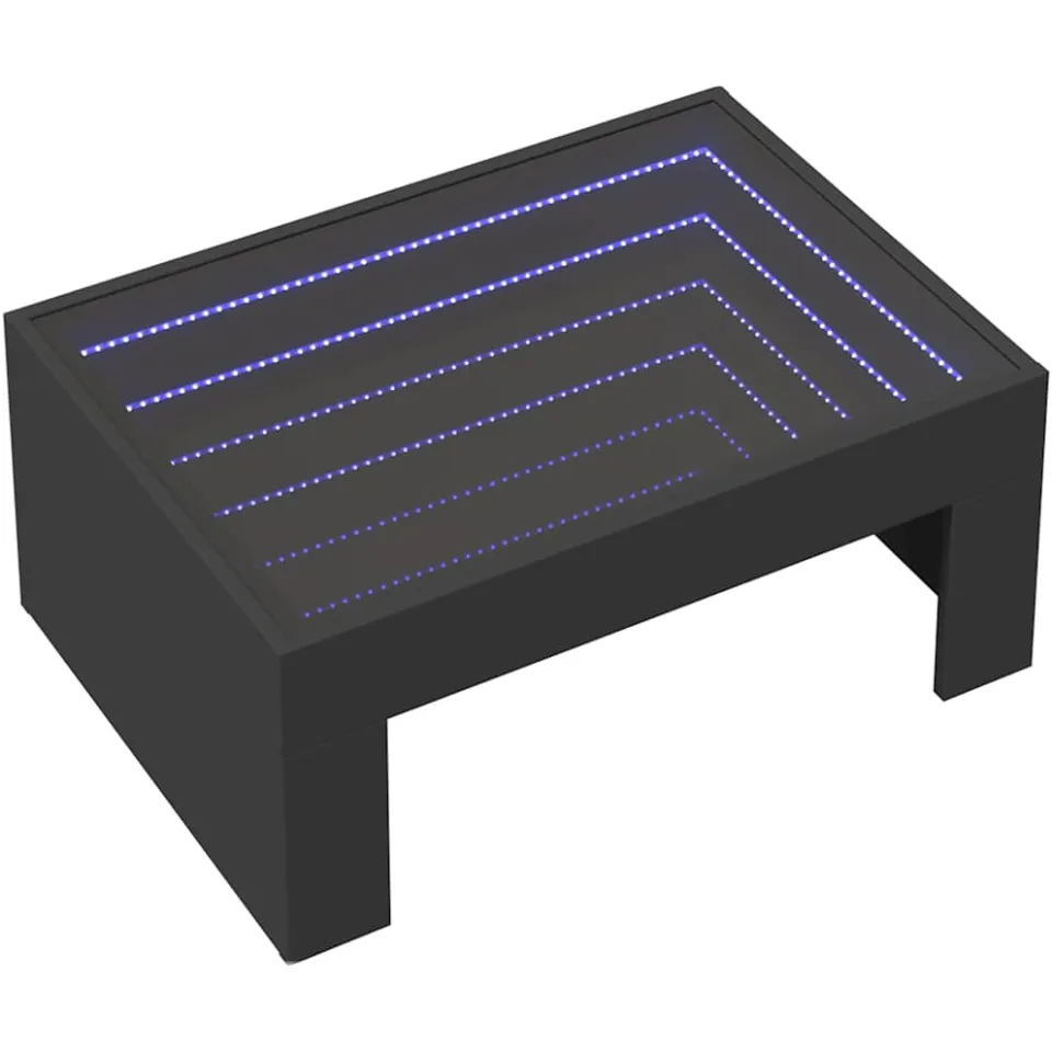 vidaXL Salontafel met Infinity LED 70x50x30 cm zwart, foto 4
