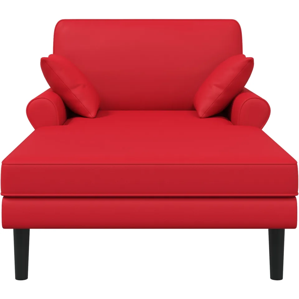 vidaXL Chaise longue Rood Kunstleer, foto 3
