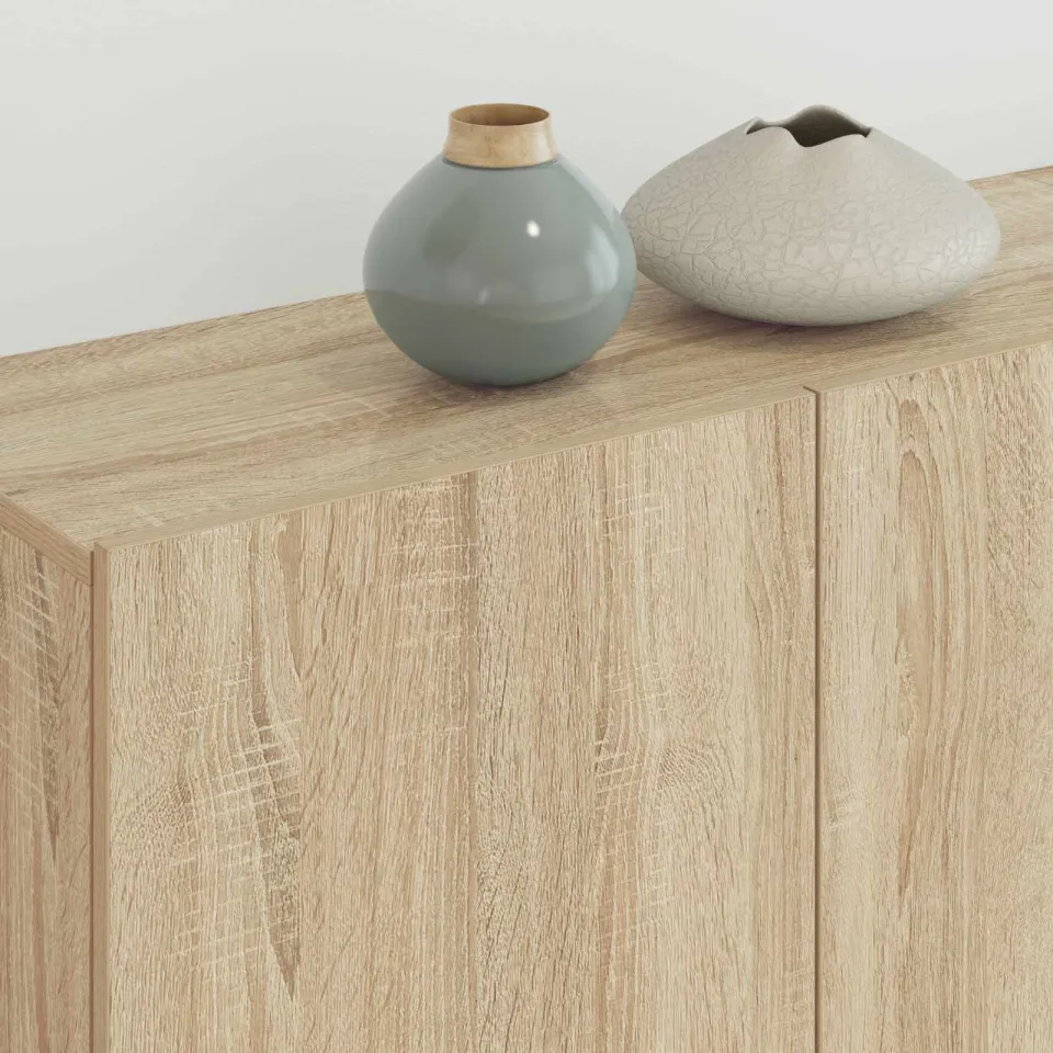 vidaXL 4-delige Tv-wandmeubelset bewerkt hout sonoma eikenkleurig, foto 3