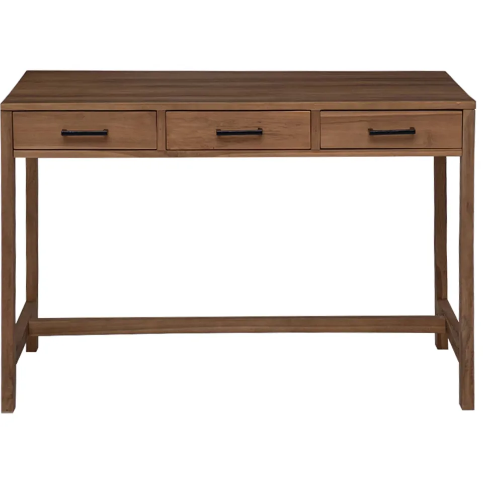 vidaXL Bureau met lades Naturel Massief Teakhout 110 x 50 x 75 cm, foto 3