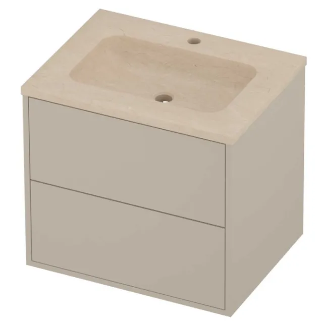 Proline Rollo Badmeubelset Hardsteen Elegant In Kader 60x46x54 cm Sand Stone Soft Linen Beige