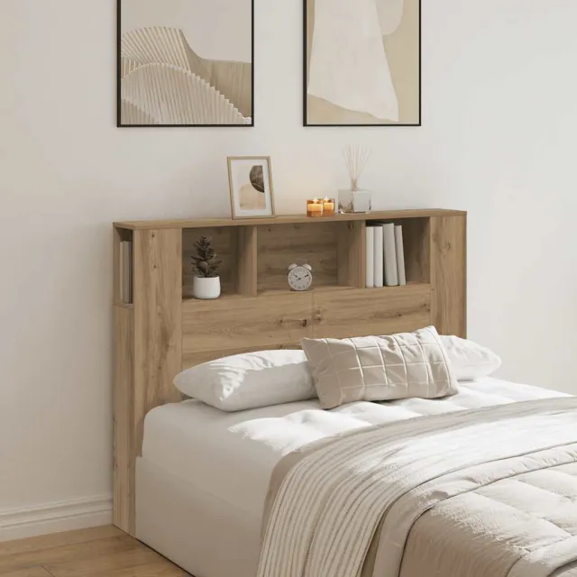 vidaXL Hoofdbordkast Artisan Eiken 140x18,5x102,5 cm Bewerkt Hout Bruin
