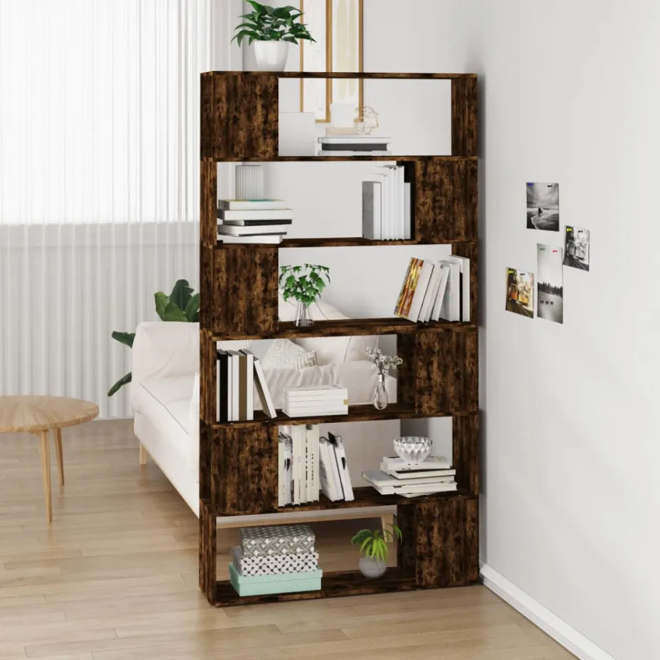 vidaXL Boekenkast/kamerscherm 100x24x188 cm gerookt eikenkleurig, foto 3