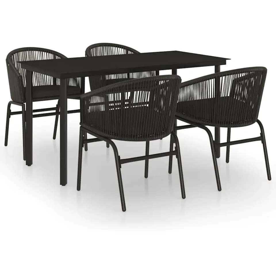 vidaXL 5-delige Tuinset zwart, foto 3