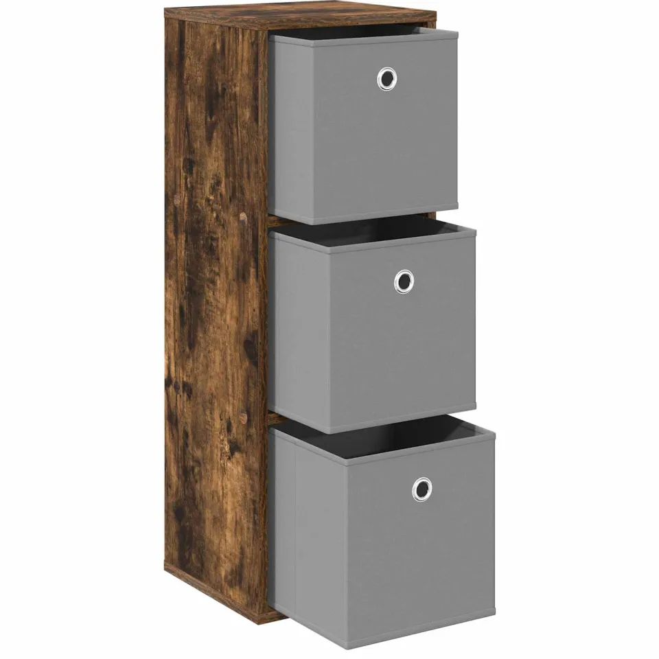 vidaXL Dressoir met lade Gerookt eiken 30,5 x 27 x 84,5 cm, foto 4