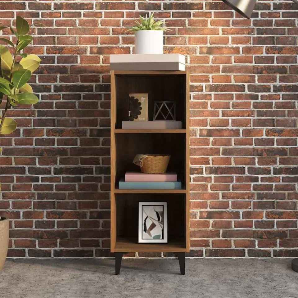 vidaXL Dressoir 34,5x32,5x90 cm bewerkt hout bruin eikenkleur, foto 3