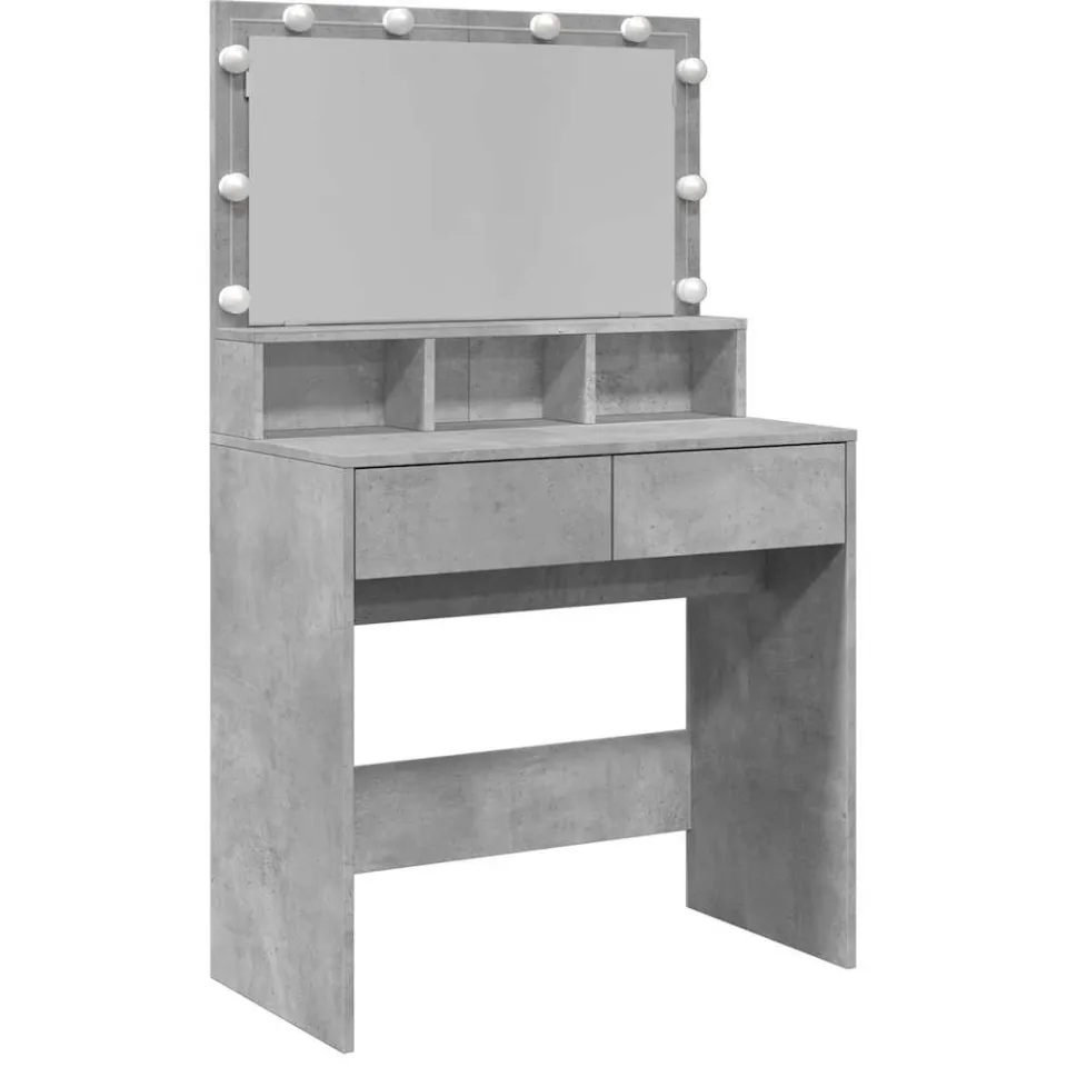 vidaXL Kaptafel met LED 80x41x134,5 cm betongrijs
