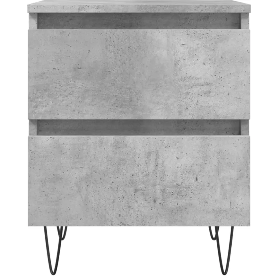 vidaXL Nachtkastje 40x35x50 cm bewerkt hout betongrijs grijs