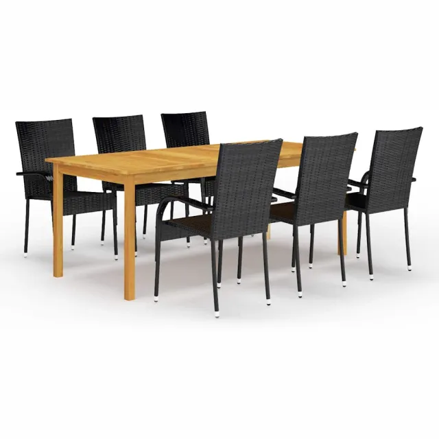 vidaXL 7-delige Tuinset zwart, foto 2