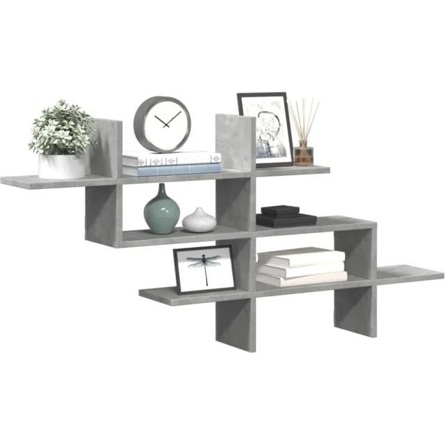 vidaXL Wandschap 124,5x18x60,5 cm bewerkt hout betongrijs