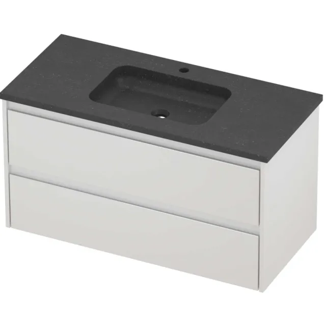 Proline Rollo Badmeubelset Hardsteen Elegant 1 Gat 100x46x54 cm Blue Stone Glans Wit