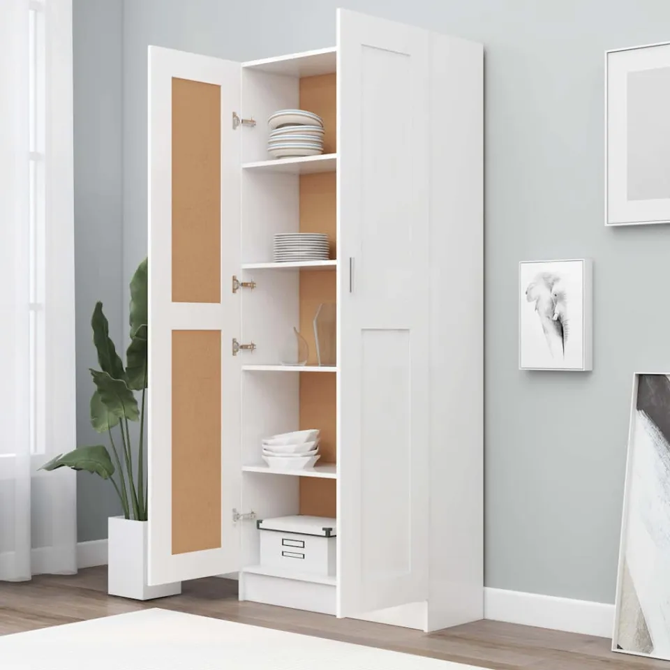 vidaXL Boekenkast 82,5x30,5x185,5 cm bewerkt hout wit, foto 4