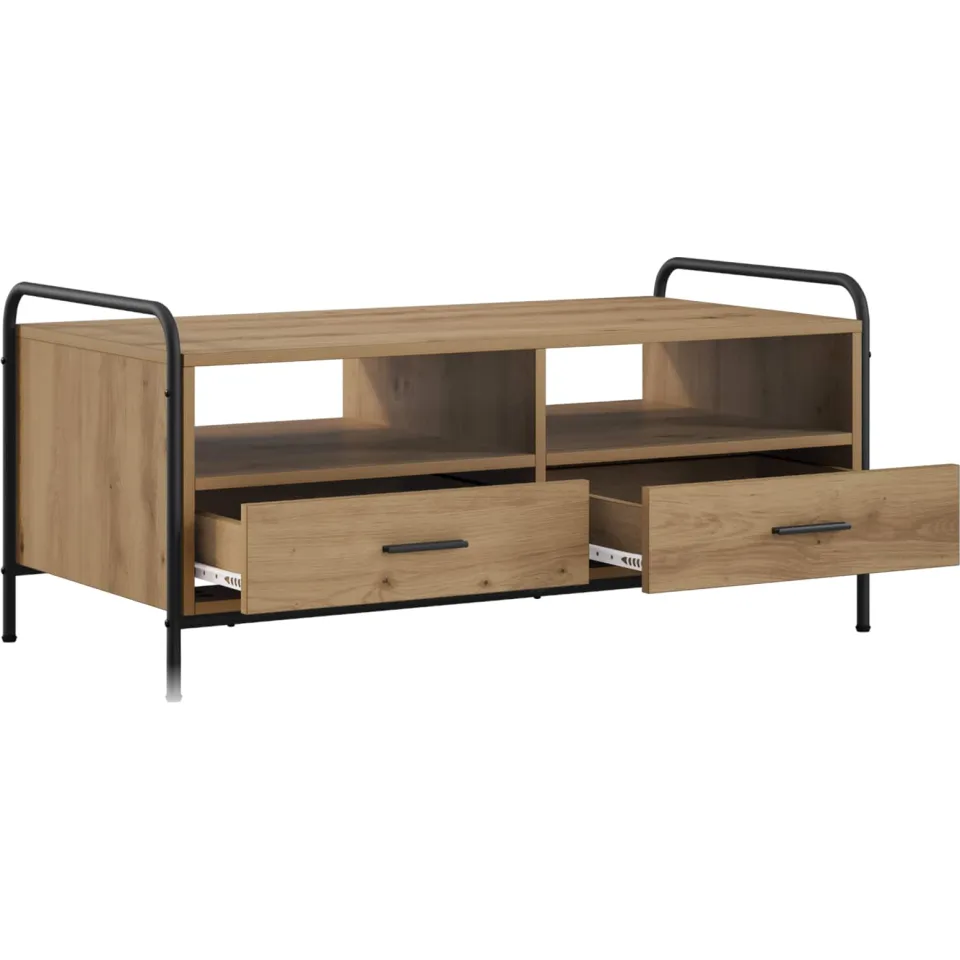 vidaXL Salontafel Artisanaal eiken 99,5 x 49 x 46 cm Bewerkt hout Bruin