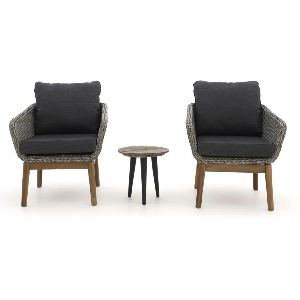 Intenso Furniture Intenso Borgetto/ROUGH-K ø40cm balkon loungeset 3-delig grijs, foto 4
