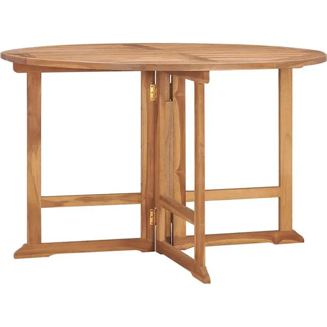vidaXL Tuintafel inklapbaar Ø110x75 cm massief teakhout bruin, foto 2