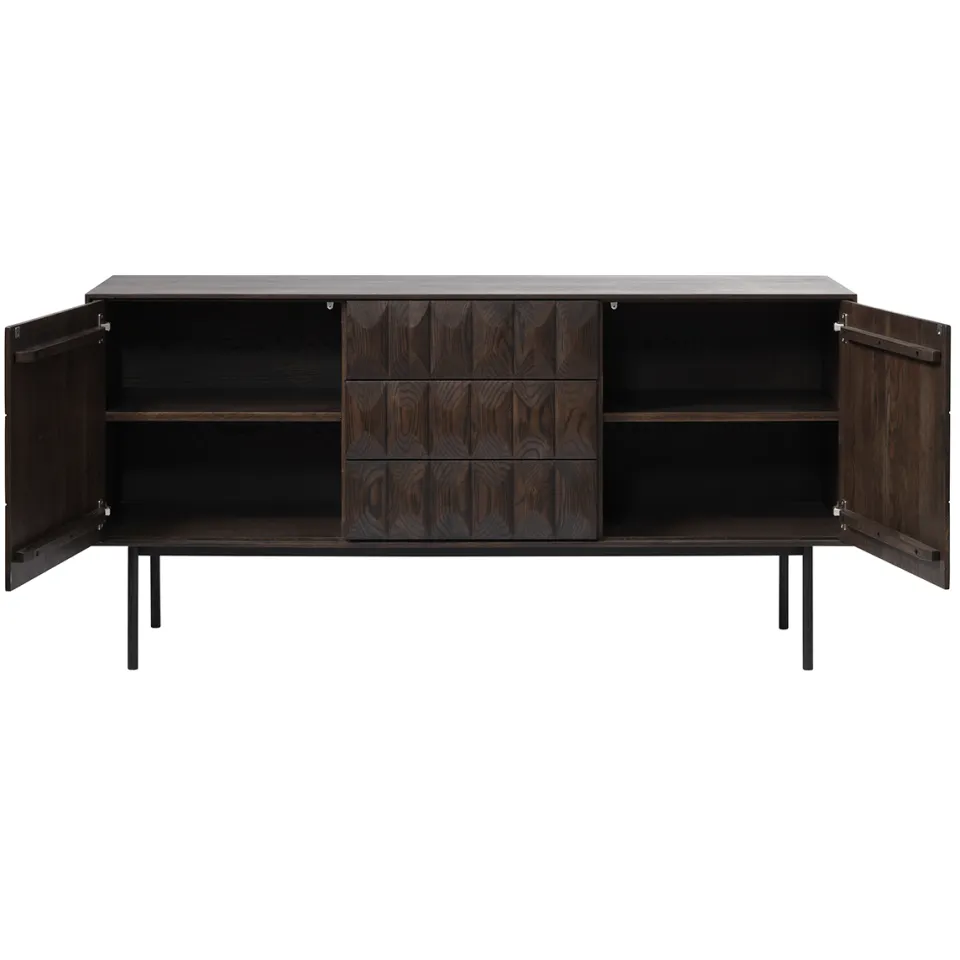 Olivine Vanja houten sideboard donkerbruin - 160 x 45 cm bruin, foto 4
