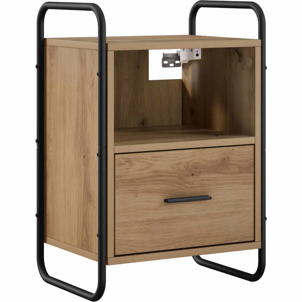 vidaXL Hangend nachtkastje 2 st Artisanaal eiken 40 x 30 x 60 cm Bruin