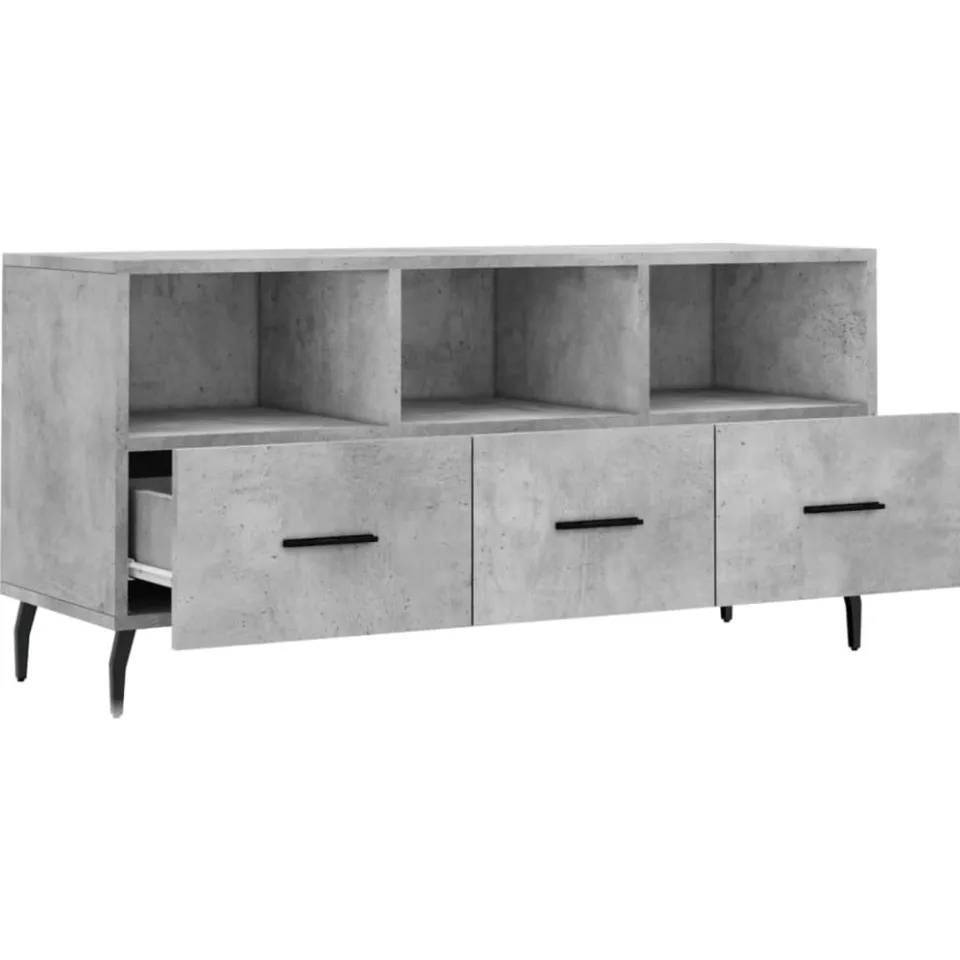 vidaXL Tv-meubel 102x36x50 cm bewerkt hout betongrijs grijs, foto 4