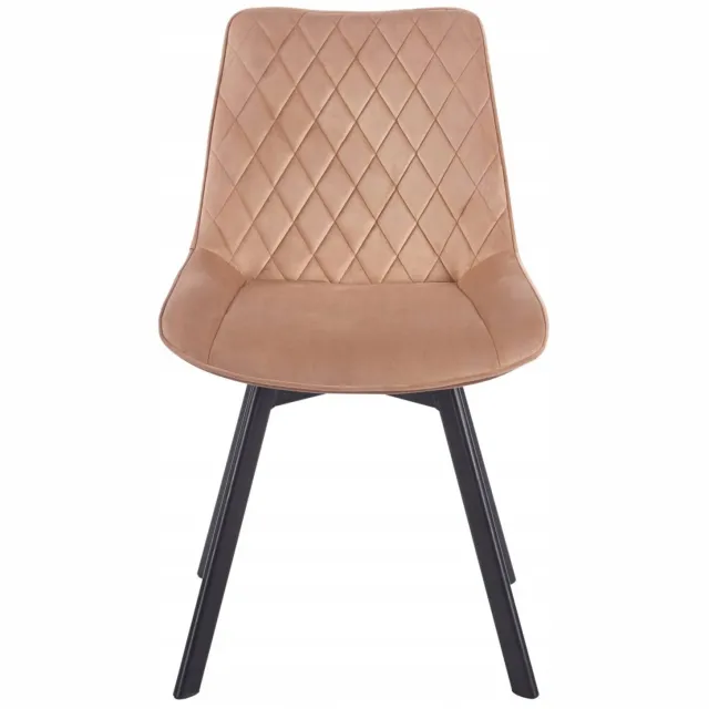 Furnitex Cappuccino Eetkamerstoel - Draaibaar 360° - Velvet - Automatische Terugkeer Cappuccino;Zwart