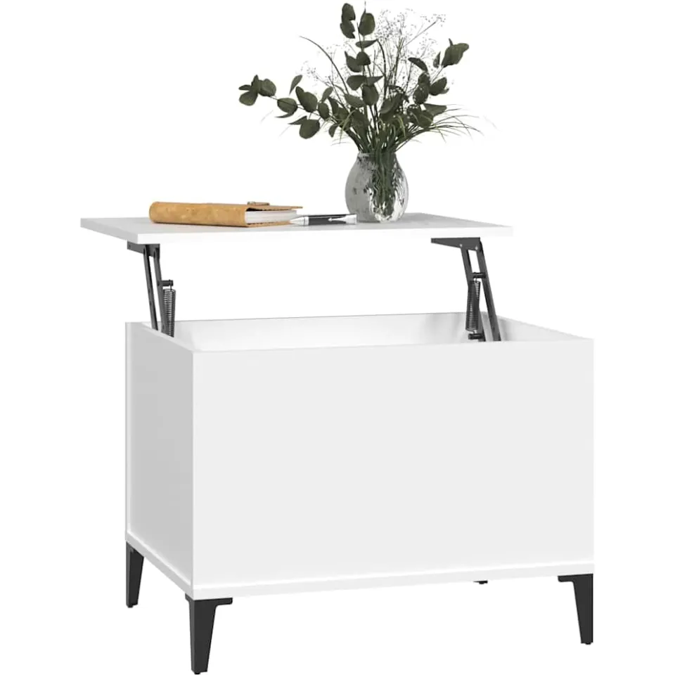 vidaXL Salontafel 60x44,5x45 cm bewerkt hout wit, foto 4
