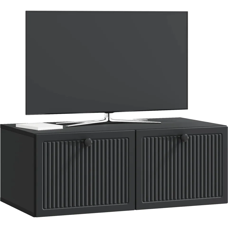 vidaXL Wandbeugel TV-kast Zwart 78,5 x 41 x 30 cm Bewerkt hout
