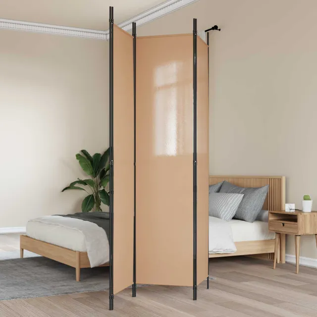 vidaXL 3-Panel Room Divider Beige 150 x 220 cm Stof, foto 2
