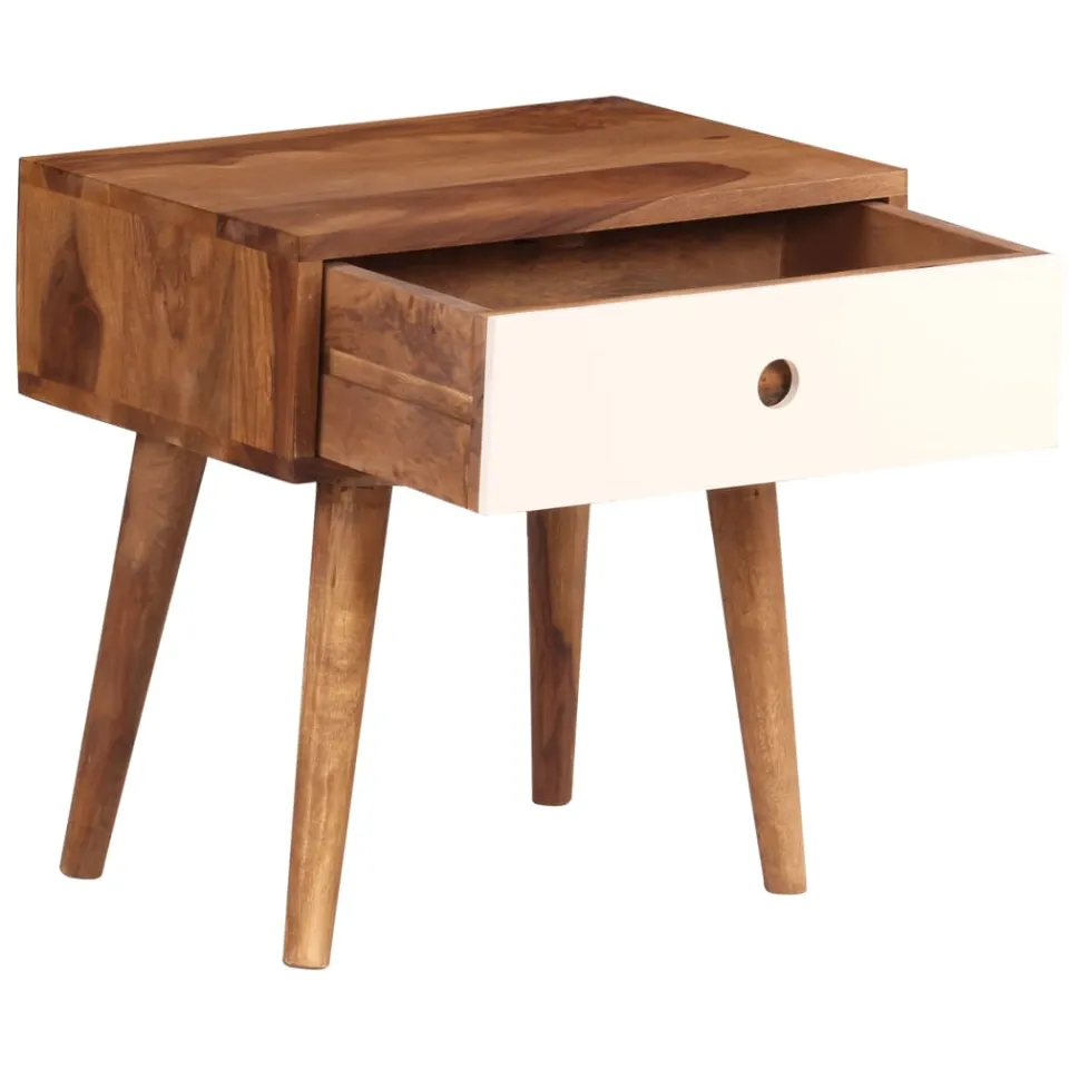 vidaXL Nachtkastje 45x30x45 cm massief acaciahout bruin, foto 3
