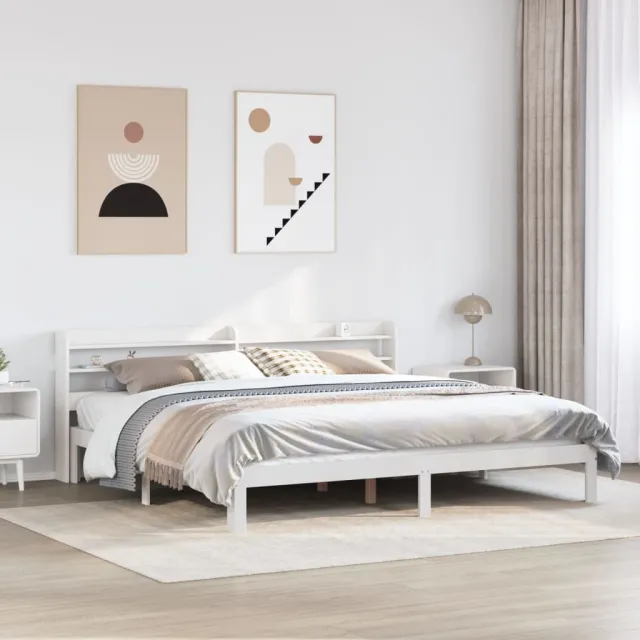 vidaXL Bedframe met hoofdeinde zonder matras 180x200 cm wit