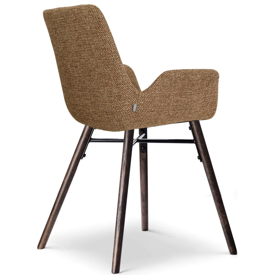 Nolon Nena-Eef eetkamerstoel bruin blend - walnoot houten onderstel, foto 3