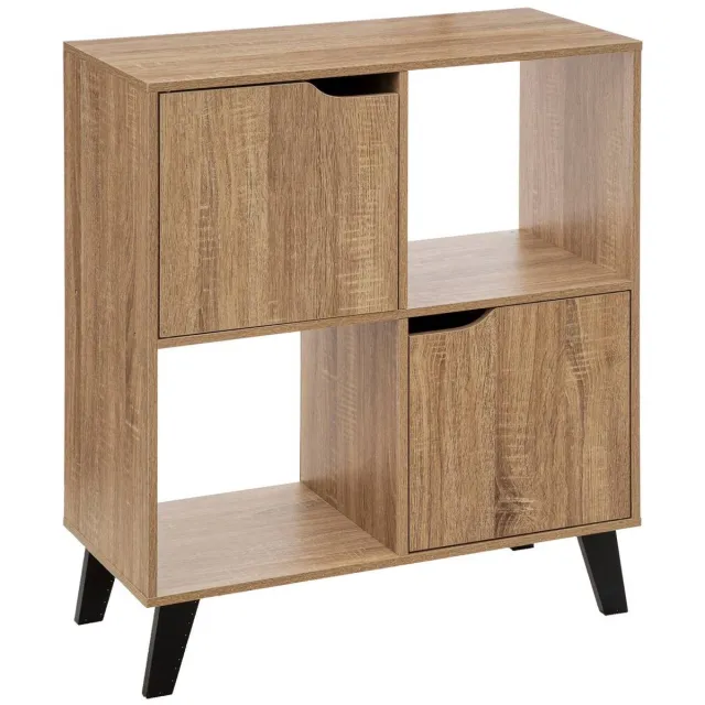 5 Five Simply Smart Boekenkast met 4 vakken en houten deur MIX'N FEET Beige