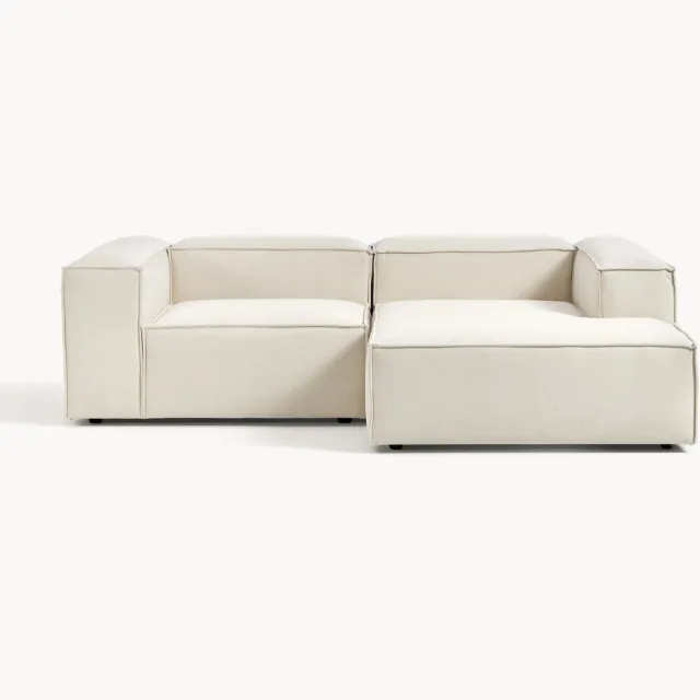 Westwing Collection Modulaire hoekbank Lennon (3-zits) Wit