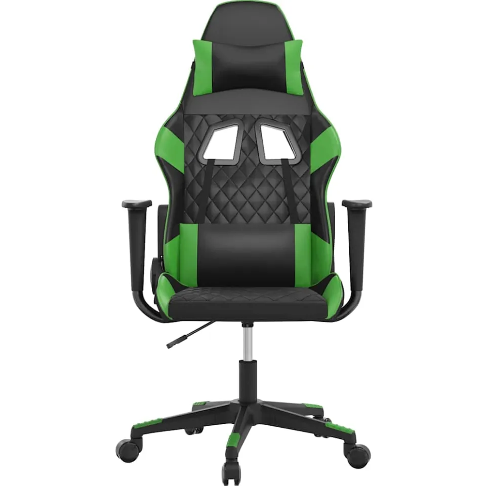 vidaXL Massage gamestoel kunstleer zwart en groen