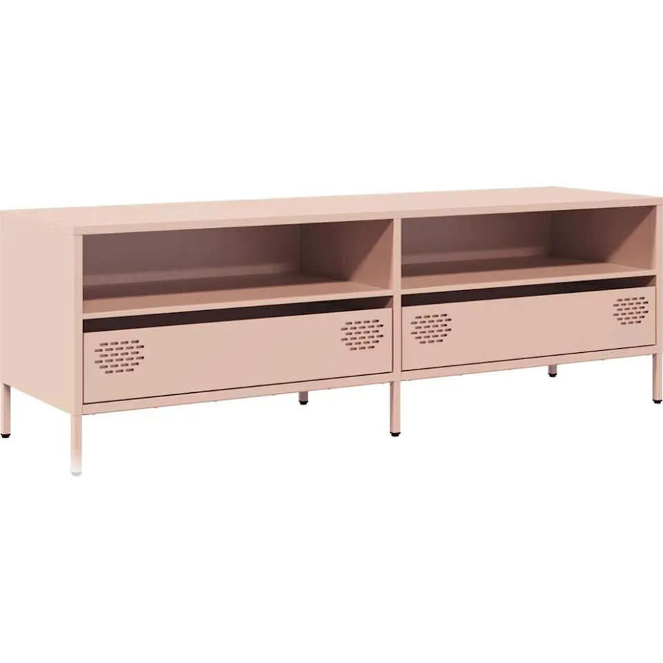 vidaXL Tv-meubel 135x39x43,5 cm koudgewalst staal roze, foto 3