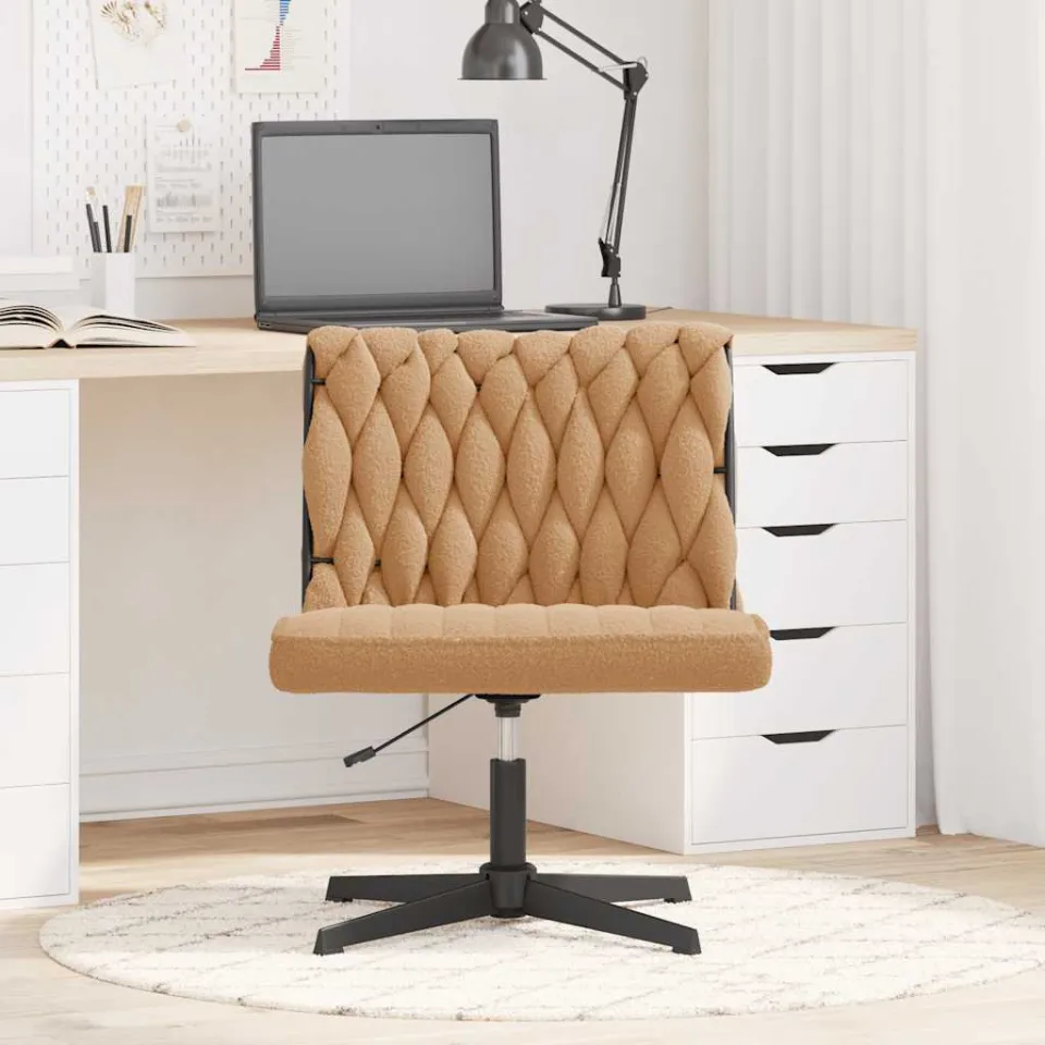 vidaXL Bureaustoel beige wolachtige stof, foto 3