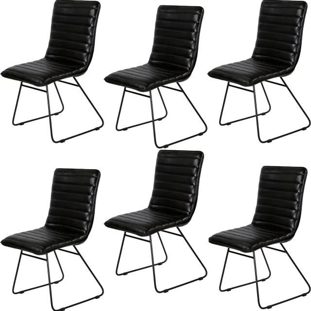 Casa Moro Zwarte leren eetkamerstoelen van echt leer – stijlvolle stoelen voor eetkamer, kantoor & wachtruimte Esszimmerstuhl Leder Schwarz