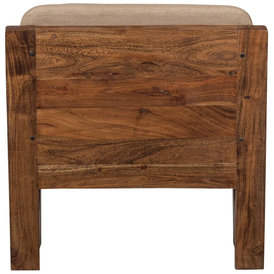 WOOOD Opulent Fauteuil - Bouclé/Hout - Naturel - 75x70x80, foto 5