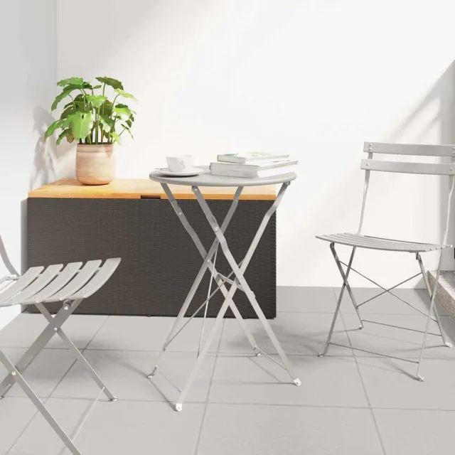 vidaXL Bistrotafel Beige Ø 50 x 71 cm Poedercoating staal