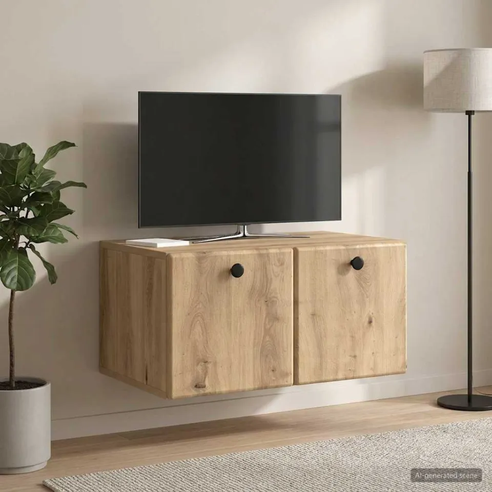 vidaXL Wandbeugel TV-kast 59,5 x 41 x 30 cm Artisanaal eiken, foto 4