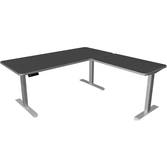 Kerkmann Zit sta hoekbureau Move-3 premium antraciet 180x180cm antraciet met rand zilver