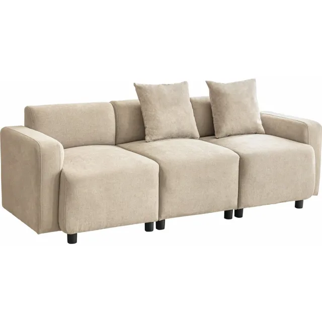 Merax Normales Sofa - Modernes Design - Chenille Stof - Beige