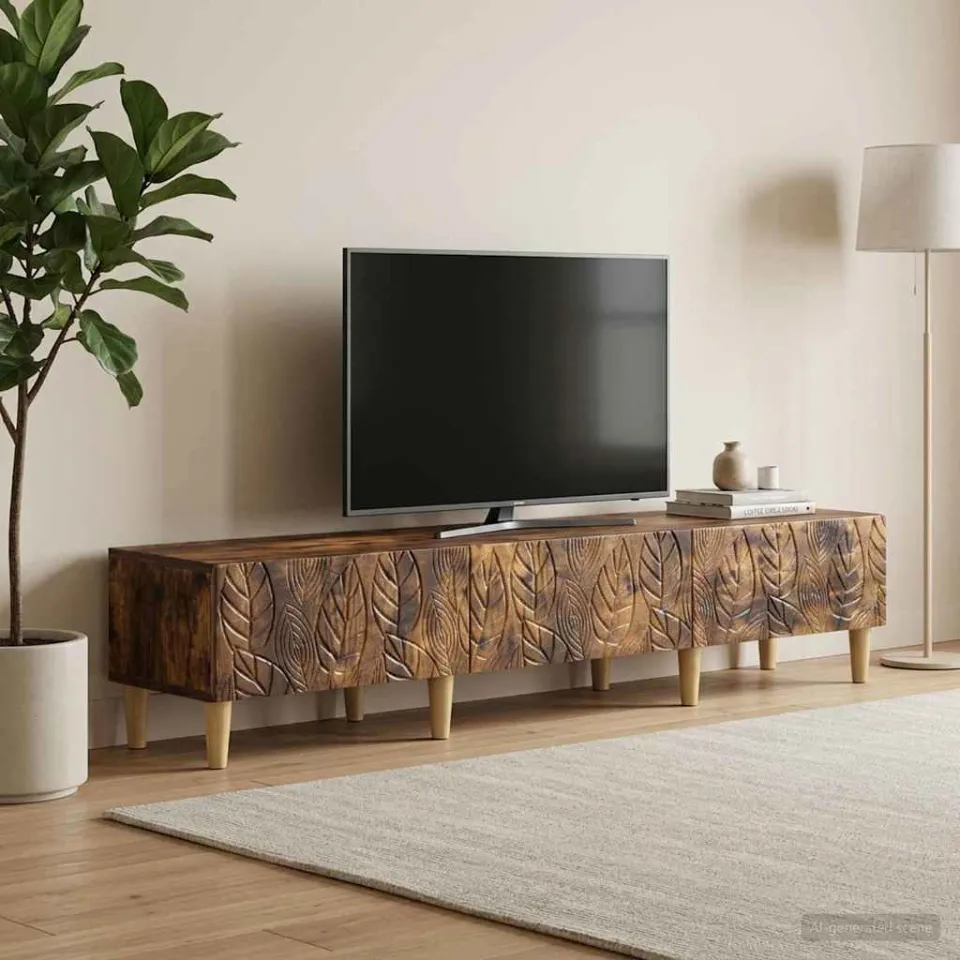 vidaXL TV-kast 147 x 34,5 x 30 cm Gerookt eiken Bewerkt hout, foto 3