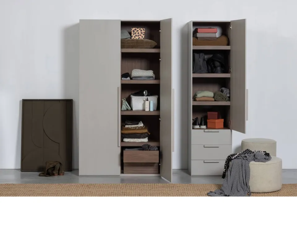 WOOOD Rens kledingkast 1-deurs pebble grey, foto 4