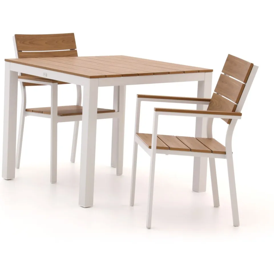 Bellagio tuinmeubelen Bellagio Fidenza 90cm dining tuinset 3-delig stapelbaar wit, foto 5