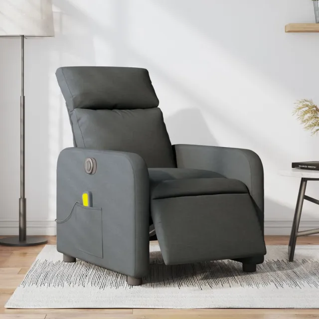 vidaXL Massagestoel elektrisch verstelbaar stof donkergrijs